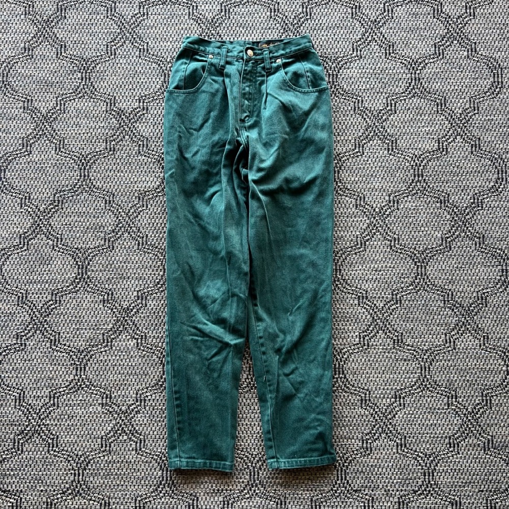 Vintage Eddie Bauer Pants Womens 4 Green High Rise Cotton Twill Vintage Gorpcore